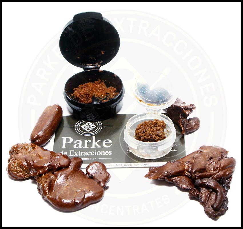 Différentes textures de haschisch obtenues avec Pure Extract Bag Différents types de haschisch réalisés par Parke De Extracciones avec Pure Extracts Bags
